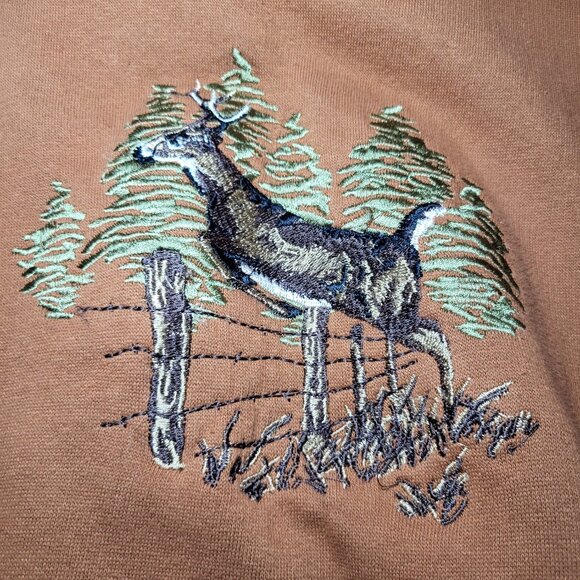 Vintage Field Tested Outdoor Life Embroidered Deer Sweatshirt Oversized Gorpcore - Picture 3 of 6